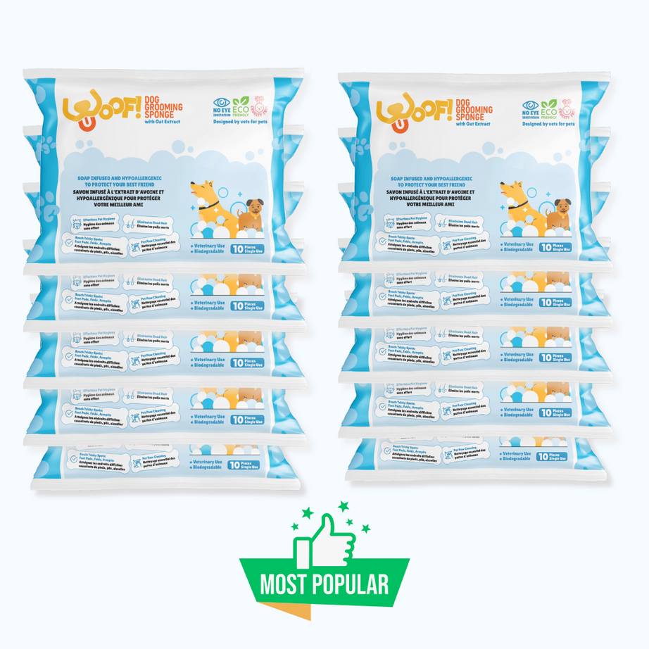 WOOF Disposable Single-Use Soap-Infused Dog Sponge